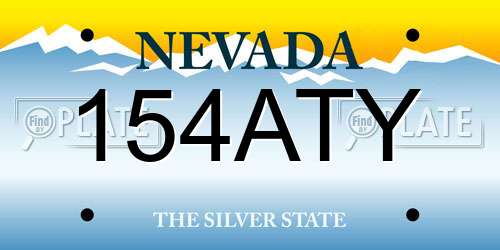 154ATY Nevada License Plate