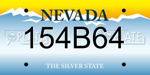 154B64 Nevada License Plate