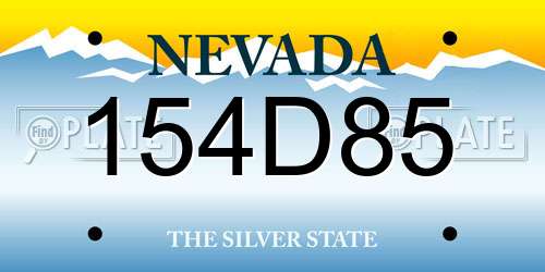 154D85 Nevada License Plate