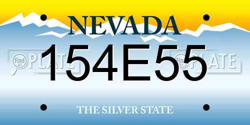 154E55 Nevada License Plate