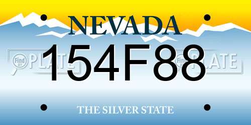 154F88 Nevada License Plate