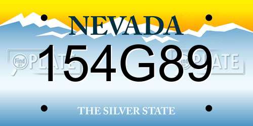 154G89 Nevada License Plate