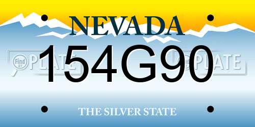 154G90 Nevada License Plate