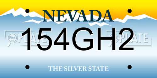 154GH2 Nevada License Plate