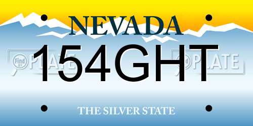 154GHT Nevada License Plate