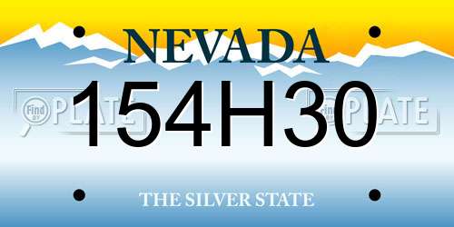 154H30 Nevada License Plate