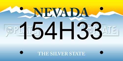154H33 Nevada License Plate