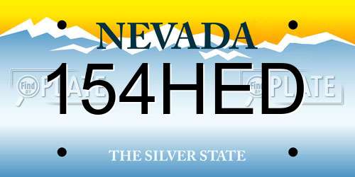 154HED Nevada License Plate