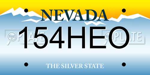 154HEO Nevada License Plate