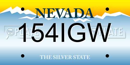 154IGW Nevada License Plate