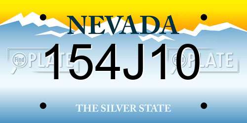 154J10 Nevada License Plate