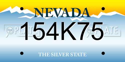 154K75 Nevada License Plate