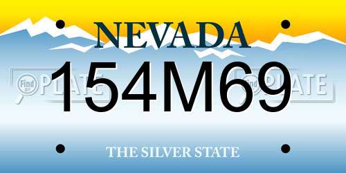 154M69 Nevada License Plate