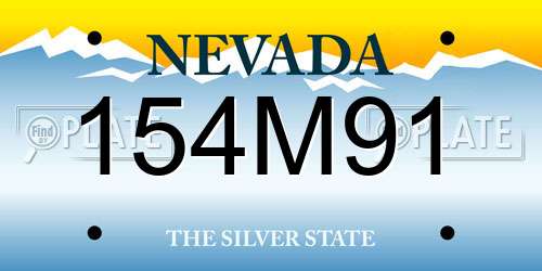 154M91 Nevada License Plate