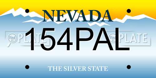 154PAL Nevada License Plate