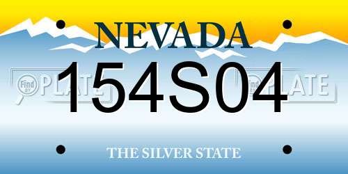 154S04 Nevada License Plate