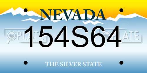 154S64 Nevada License Plate
