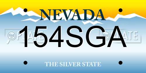 154SGA Nevada License Plate