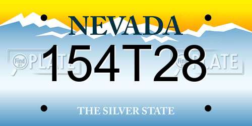 154T28 Nevada License Plate