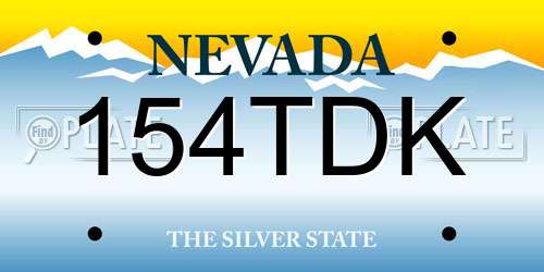 154TDK Nevada License Plate