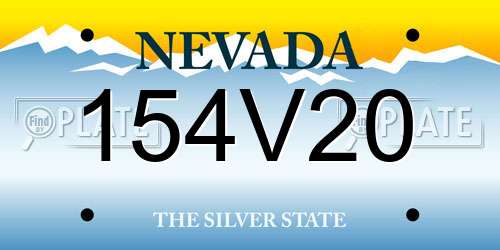 154V20 Nevada License Plate