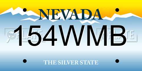 154WMB Nevada License Plate