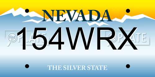 154WRX Nevada License Plate