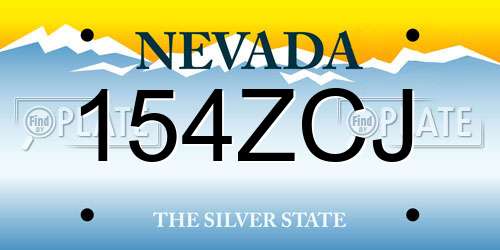 154ZCJ Nevada License Plate
