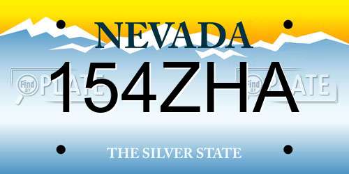154ZHA Nevada License Plate
