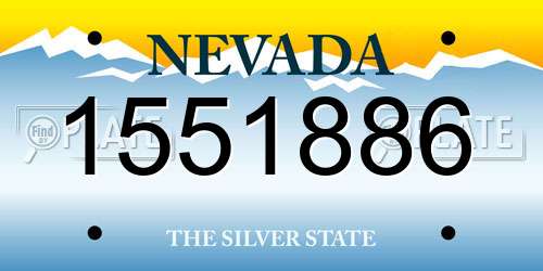 1551886 Nevada License Plate
