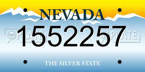1552257 Nevada License Plate