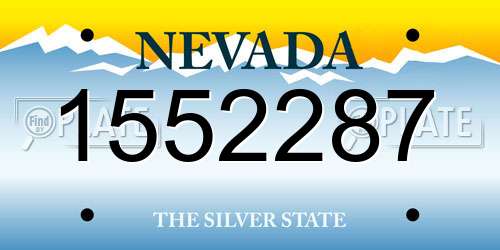 1552287 Nevada License Plate
