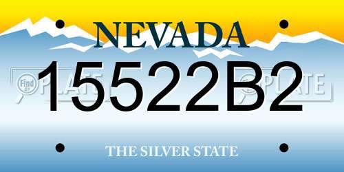 15522B2 Nevada License Plate