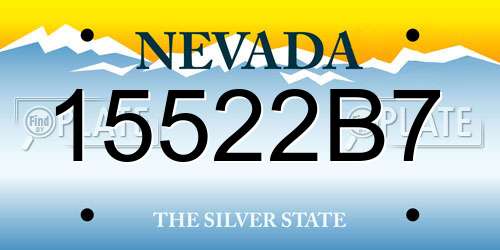 15522B7 Nevada License Plate