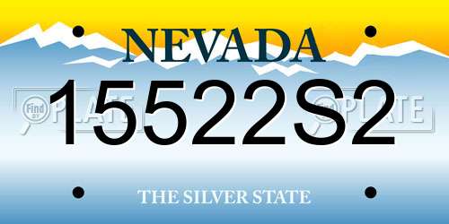 15522S2 Nevada License Plate
