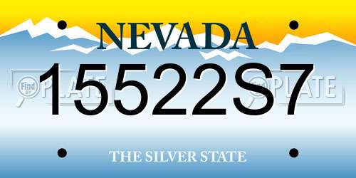 15522S7 Nevada License Plate