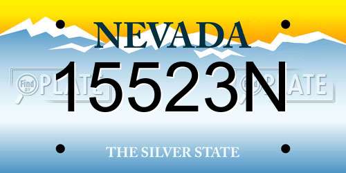 15523N Nevada License Plate