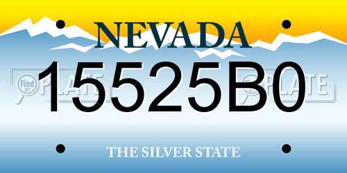 15525B0 Nevada License Plate