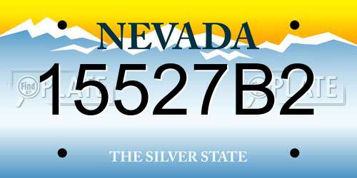 15527B2 Nevada License Plate