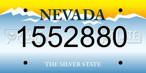1552880 Nevada License Plate
