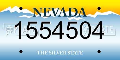 1554504 Nevada License Plate