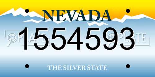 1554593 Nevada License Plate