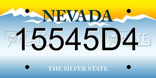 15545D4 Nevada License Plate