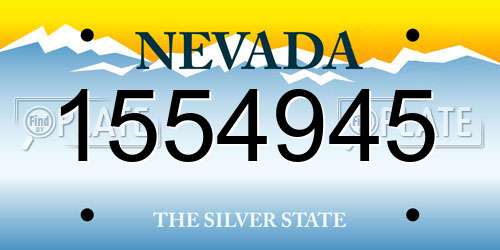 1554945 Nevada License Plate