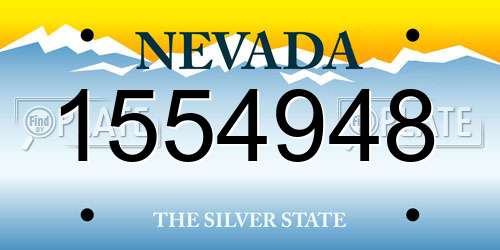 1554948 Nevada License Plate