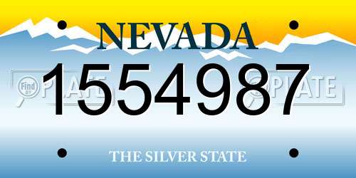 1554987 Nevada License Plate