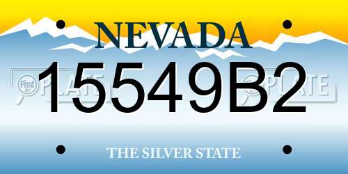 15549B2 Nevada License Plate