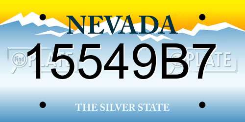 15549B7 Nevada License Plate