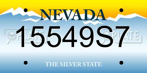 15549S7 Nevada License Plate