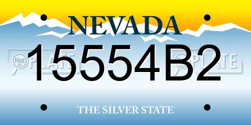 15554B2 Nevada License Plate